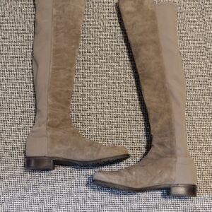 Stuart Weitzman Over the Knee Boots in Taupe